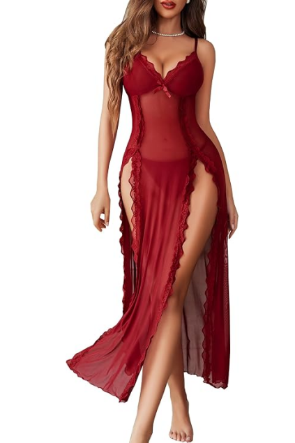 Lace Babydoll Chemise Sexy Mesh Nightdress