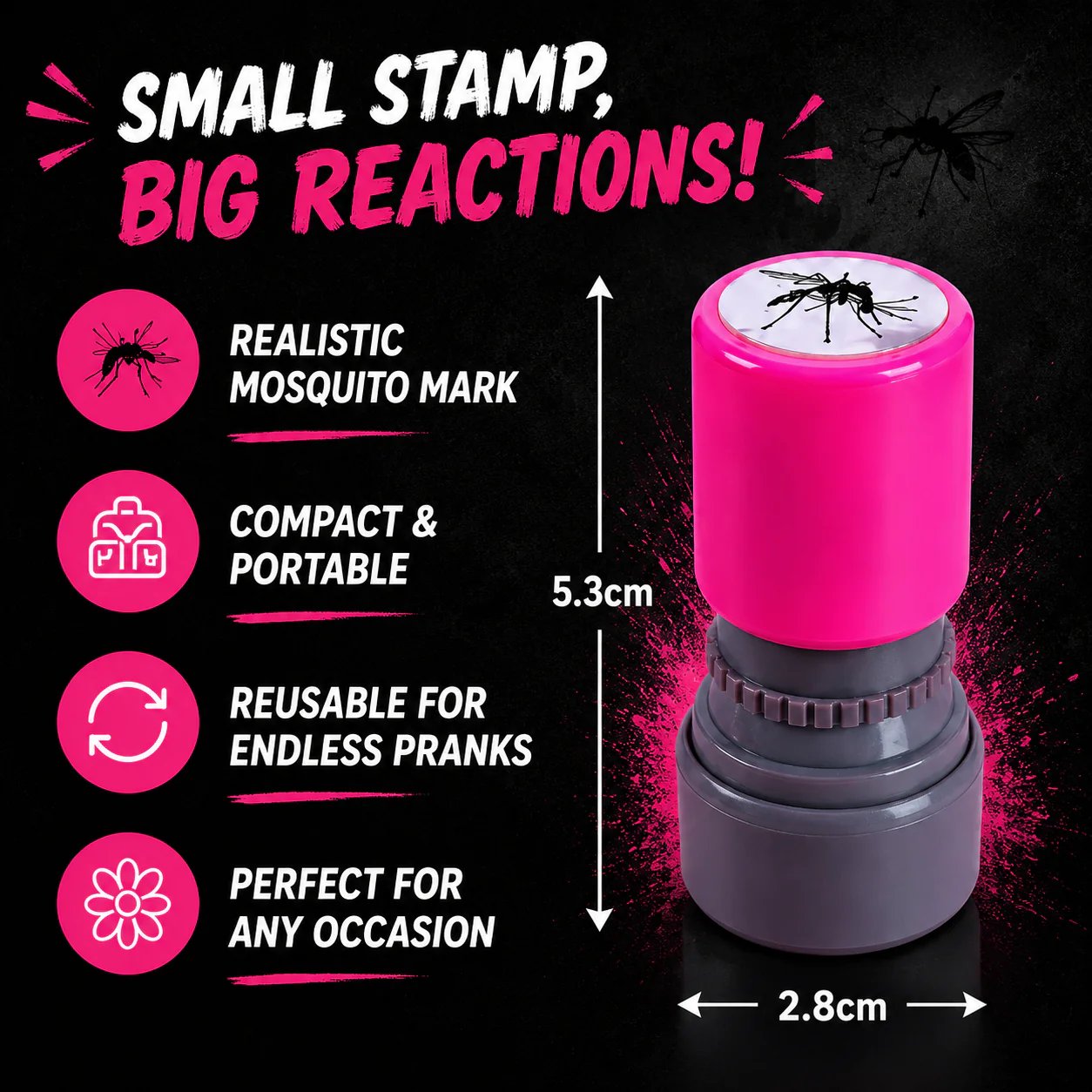 🔥Last Day 50% OFF - 🦟Mosquito Smack Prank Stamp – Funny Portable Trick Toy