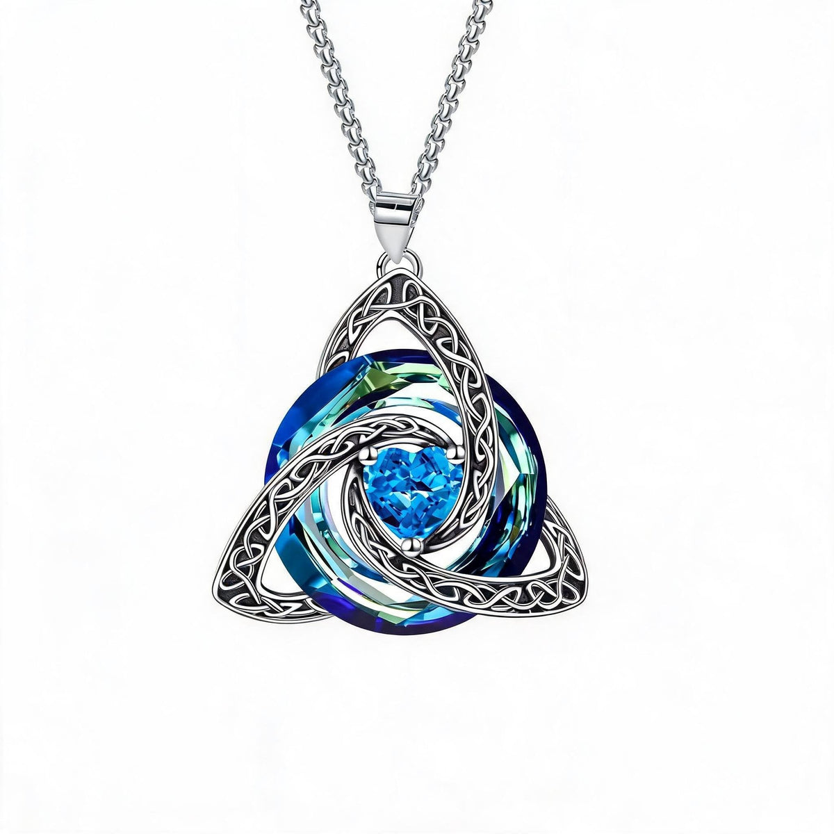 💎🔮 Necklace with Celtic Trinity knot and birthstone