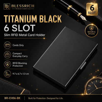 Ultra‐Slim RFID‐Blocking Stainless Steel Card Holder 🛡️ | Secure Pocket Card Case for Travel & Everyday Carry