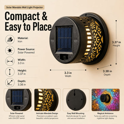 🪐Solar Mandala Wall Light | Outdoor Garden Fence Projector Lamp