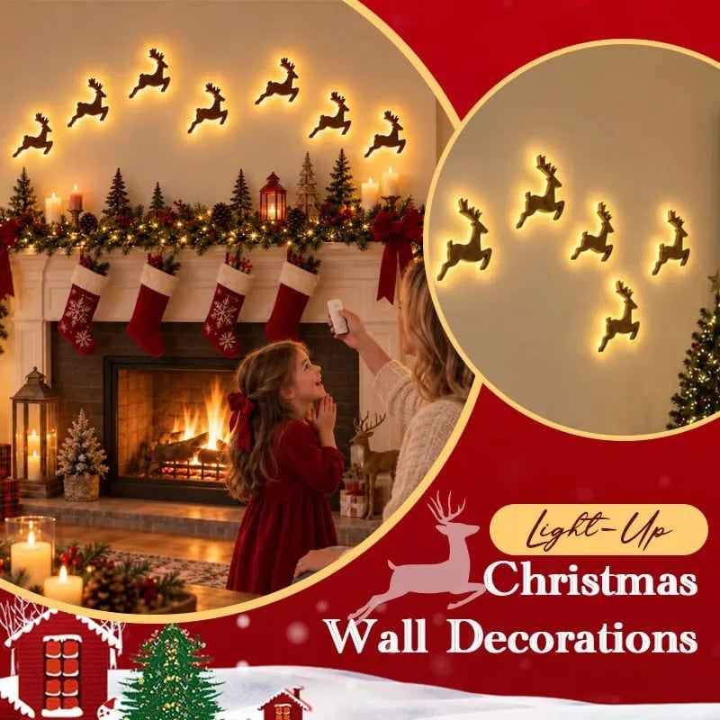 🎄 LED Reindeer Wall Decorations - ✨Festive Christmas Lighting