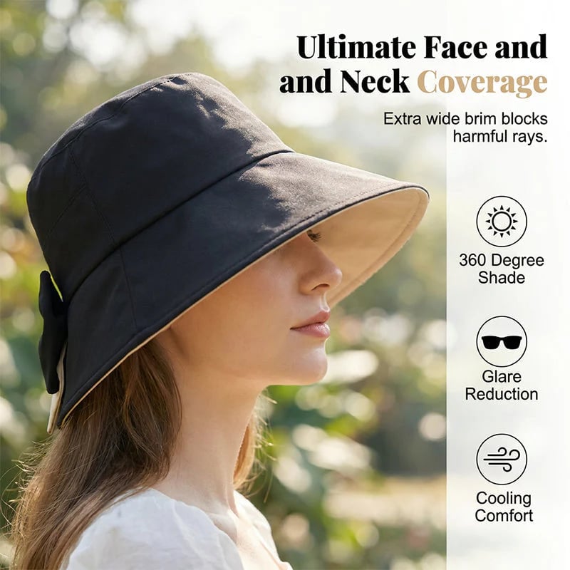☀️Summer Hot Sale 49% OFF👒Women's Bowknot Wide Brim Sun Protective Hat