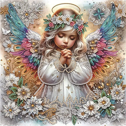 👼✨ Premium Crystal Diamond Wall Art Kit | Luxury Canvas with Scratch-Resistant Non-Fading Diamond Beads DIY Angel-Inspired Decor ✨