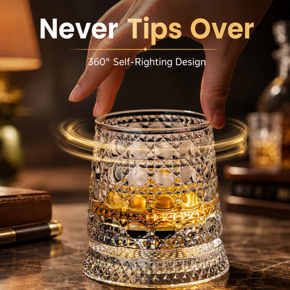 🔥Luxury 360° Spinning Crystal Glass