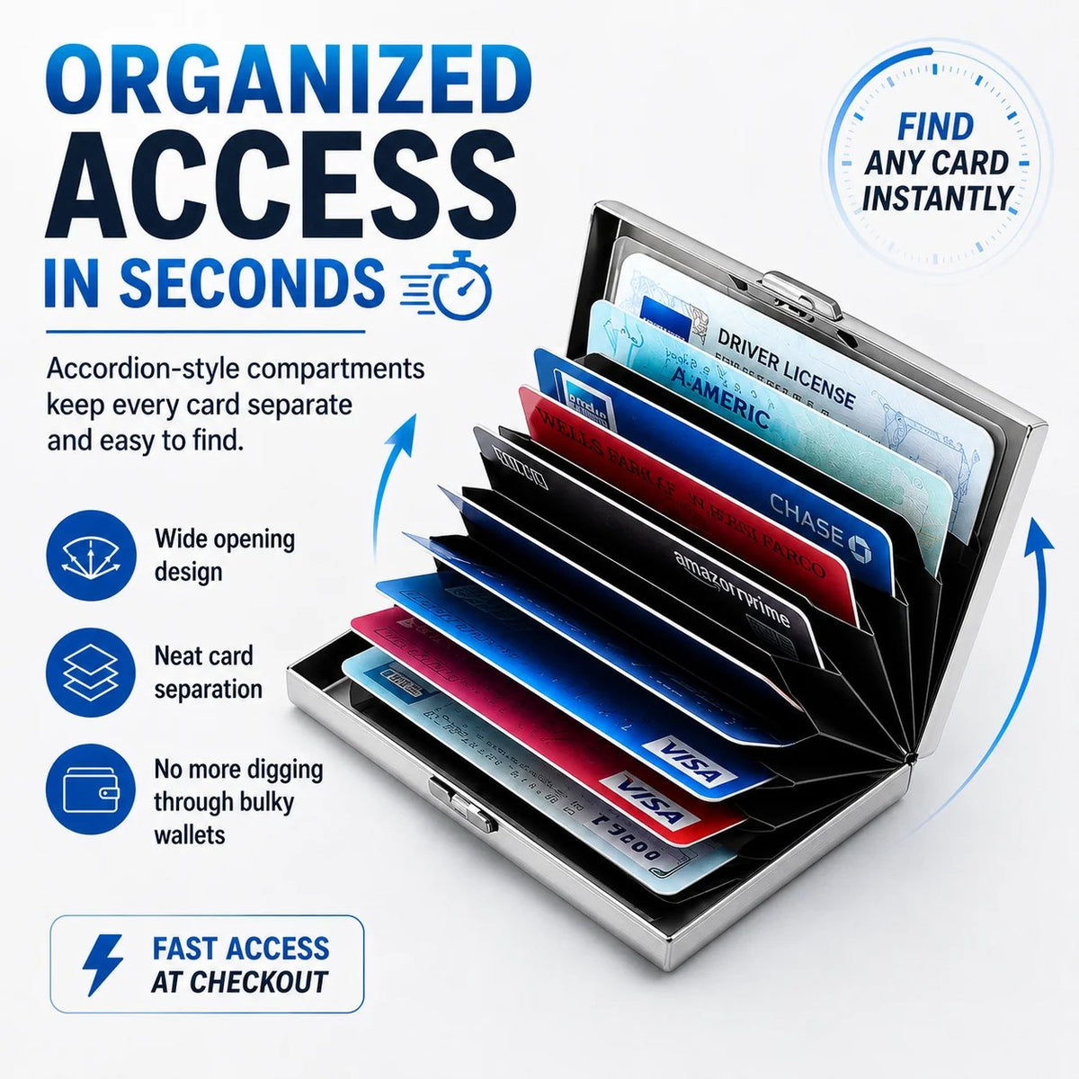 Ultra‐Slim RFID‐Blocking Stainless Steel Card Holder 🛡️ | Secure Pocket Card Case for Travel & Everyday Carry