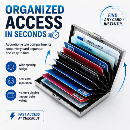 Ultra‐Slim RFID‐Blocking Stainless Steel Card Holder 🛡️ | Secure Pocket Card Case for Travel & Everyday Carry