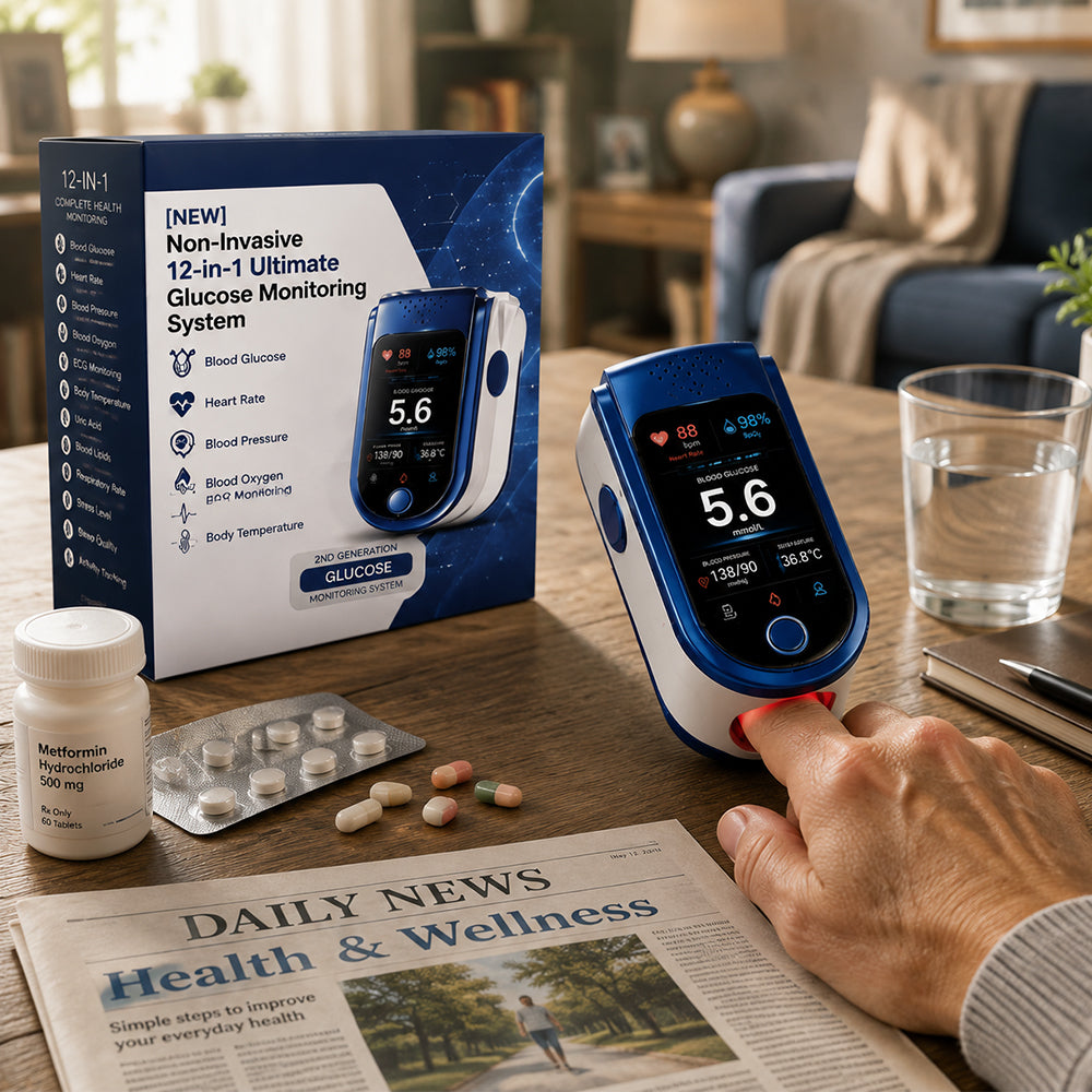 Non-Invasive Daily Health Tracker | 💧 Needle-Free Wellness Trend Monitoring Device