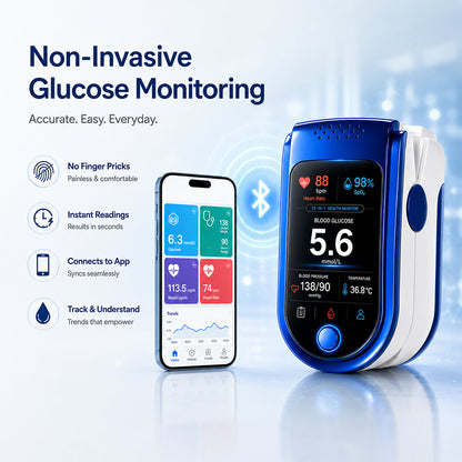 Non-Invasive Daily Health Tracker | 💧 Needle-Free Wellness Trend Monitoring Device