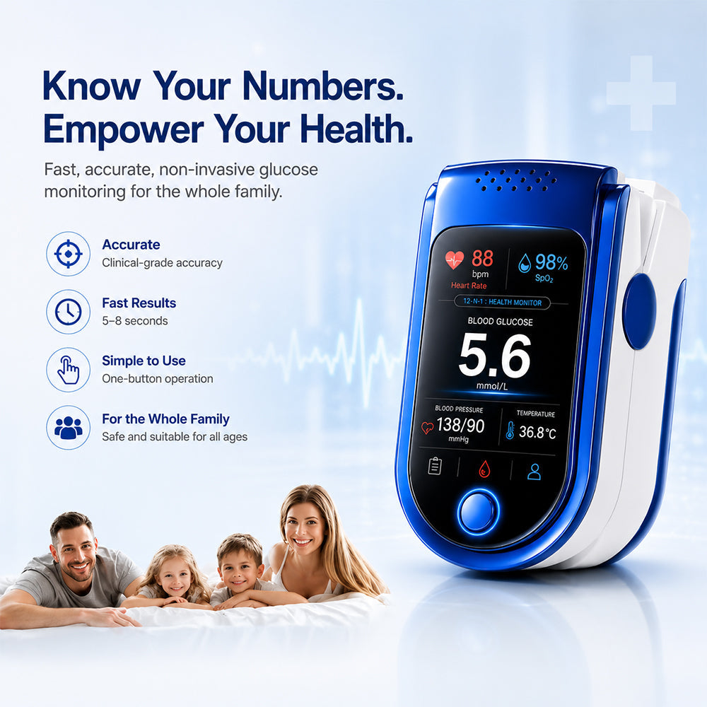 Non-Invasive Daily Health Tracker | 💧 Needle-Free Wellness Trend Monitoring Device