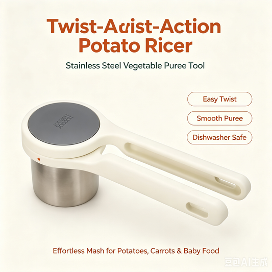 💖Hot 50% OFF🌹🥔 Potato Ricer Masher – Twist-Action Stainless Steel Vegetable Puree Tool