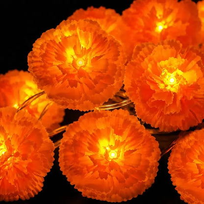 💀 Mexican Marigold Flower String Lights | 💕Death is not the end of life, forgetting is