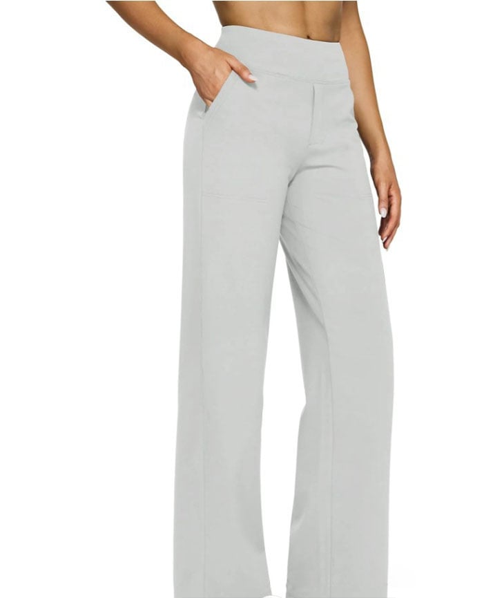 Women's High Waisted Wide Leg Yoga Dress Pants with Pockets
