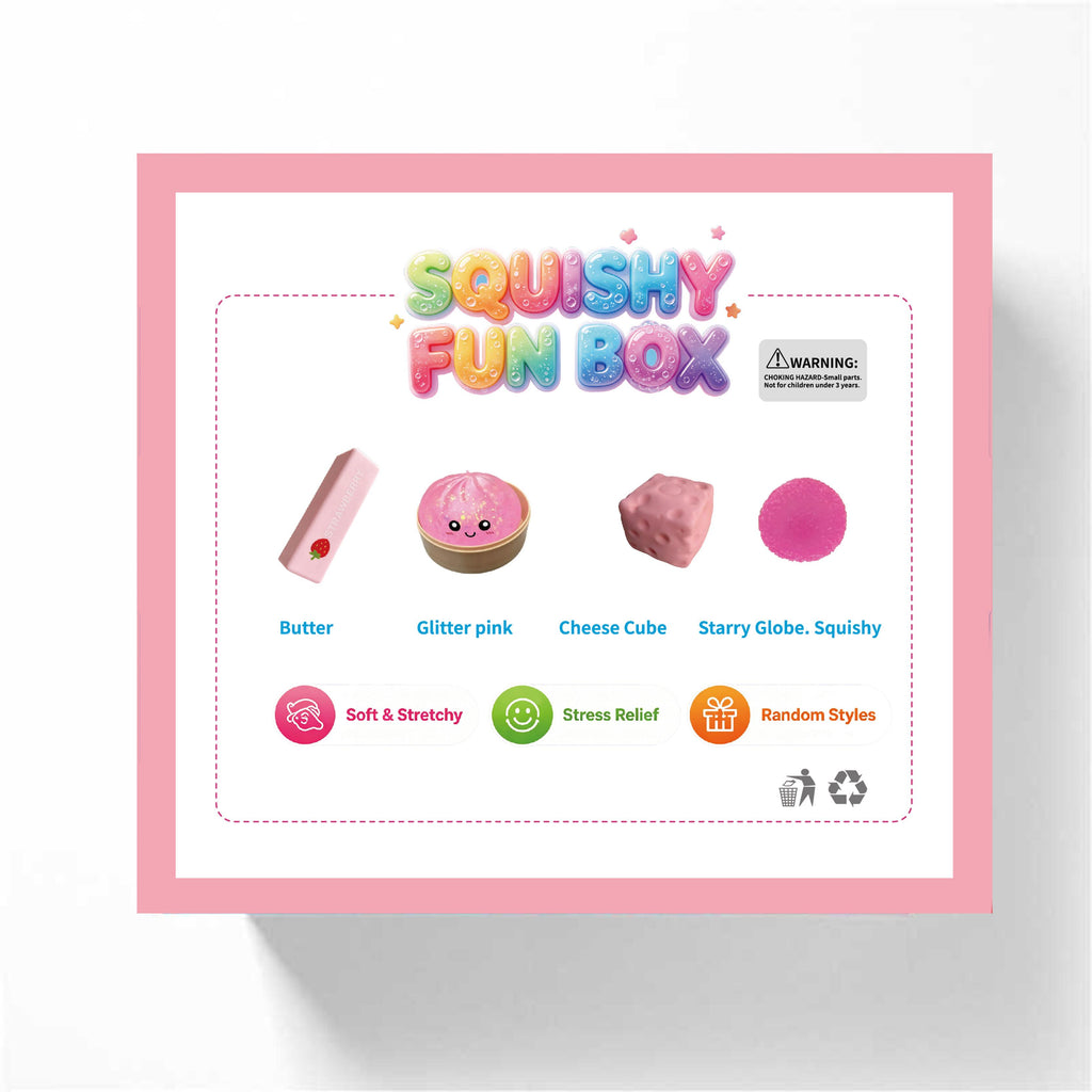 🔥LAST DAY 49% OFF - 🧸✨4-Pack Soft Squishy Toys – Mixed Slow & Fast Rebound Silicone Fidget Toys for Kids & Adults