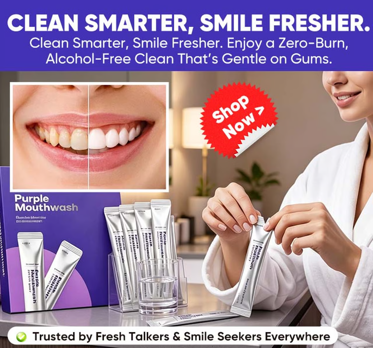 20-Pack Vegan Purple Mint Mouthwash Pods🦷
