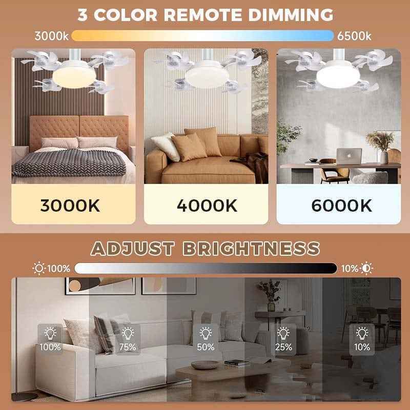 ✨ 2-in-1 LED Ceiling Fan with Remote – Quiet Cooling & Modern Lighting