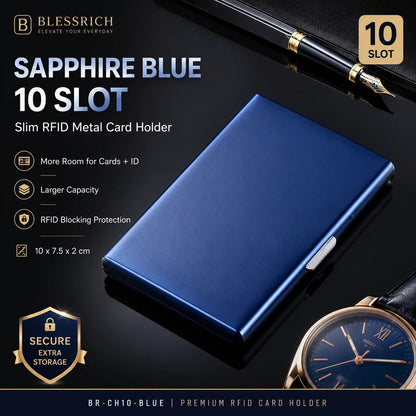 Ultra‐Slim RFID‐Blocking Stainless Steel Card Holder 🛡️ | Secure Pocket Card Case for Travel & Everyday Carry