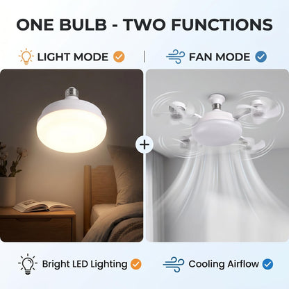 E27 LED Ceiling Fan Light Bulb With Remote Control