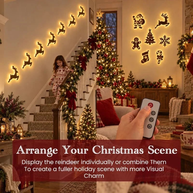 🎄 LED Reindeer Wall Decorations - ✨Festive Christmas Lighting