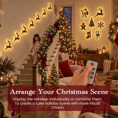 🎄 LED Reindeer Wall Decorations - ✨Festive Christmas Lighting