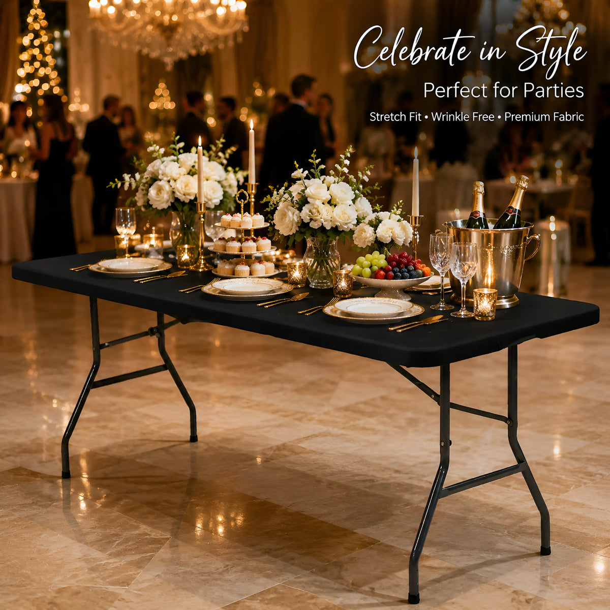 Stretch Spandex Table Cover – Perfect Fit for 4ft/5ft/6ft/8ft Tables