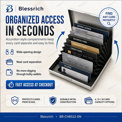 Ultra‐Slim RFID‐Blocking Stainless Steel Card Holder 🛡️ | Secure Pocket Card Case for Travel & Everyday Carry