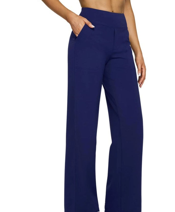 Women's High Waisted Wide Leg Yoga Dress Pants with Pockets