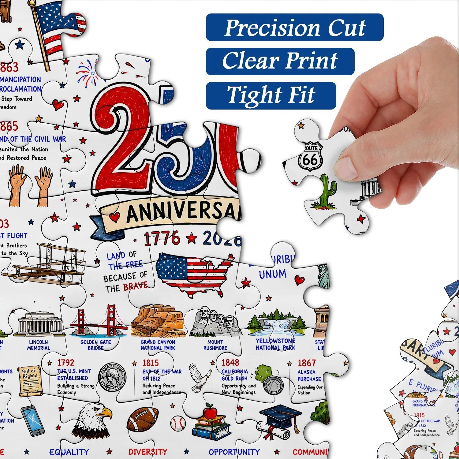 ⭐🗽 Patriotic America Jigsaw Puzzle 1000 Pieces 🎁 Buy 2 Free Shipping