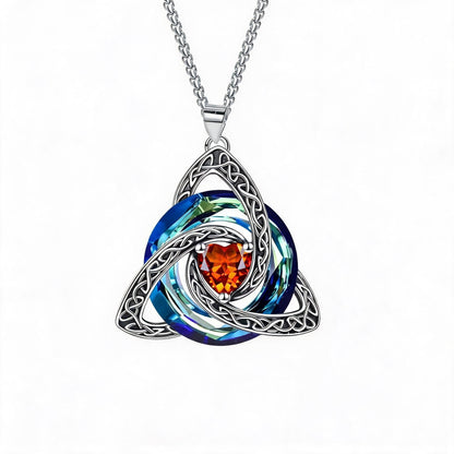 💎🔮 Necklace with Celtic Trinity knot and birthstone