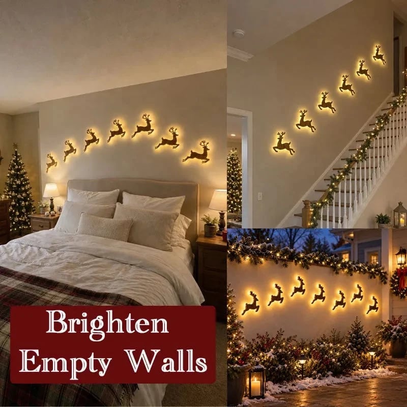 🎄 LED Reindeer Wall Decorations - ✨Festive Christmas Lighting