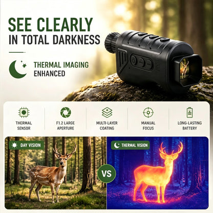 🌙 Ai15 HD Thermal Monocular | 384×288 Pixels | 8000m Range | 10H Battery Life