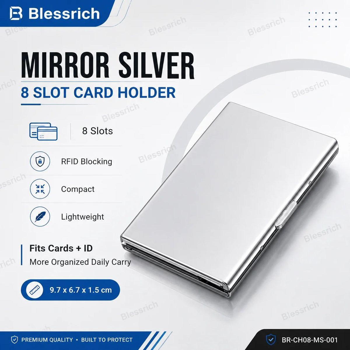 Ultra‐Slim RFID‐Blocking Stainless Steel Card Holder 🛡️ | Secure Pocket Card Case for Travel & Everyday Carry