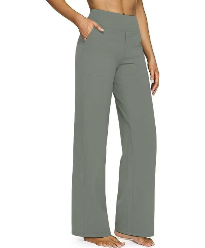 Women's High Waisted Wide Leg Yoga Dress Pants with Pockets