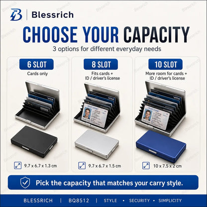 Ultra‐Slim RFID‐Blocking Stainless Steel Card Holder 🛡️ | Secure Pocket Card Case for Travel & Everyday Carry