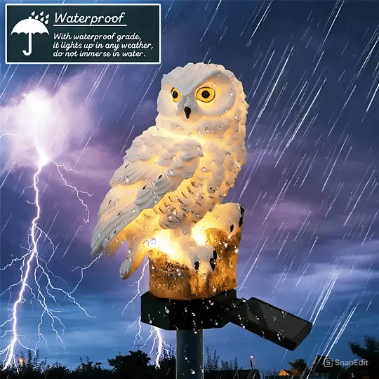 Solar Realistic Owl Garden Stake Light – Adjustable Waterproof Auto LED Landscape Decor