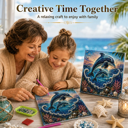 🌊🐚 Premium 3D Pearl Ocean Wall Art Kit | Luxury Flocked Canvas with Scratch-Resistant Non-Fading Pearl Beads DIY Coastal Decor – Buy 2 Free Shipping 📦✨