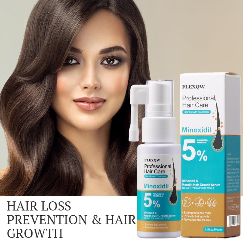 🔥HOT SALE🔥5% Minoxidil Scalp Massage Spray,Professional Hair Care Minoxidil, Keratin Hair Growth Serum for Men & Women,Fast Regrowth & Strengthens Hair Roots 30ML