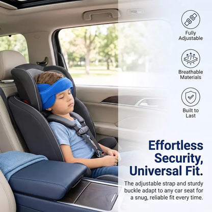 Kids Car Seat Head Support Strap, Soft Plush Adjustable Nap Support Band with Padded Side Cushions