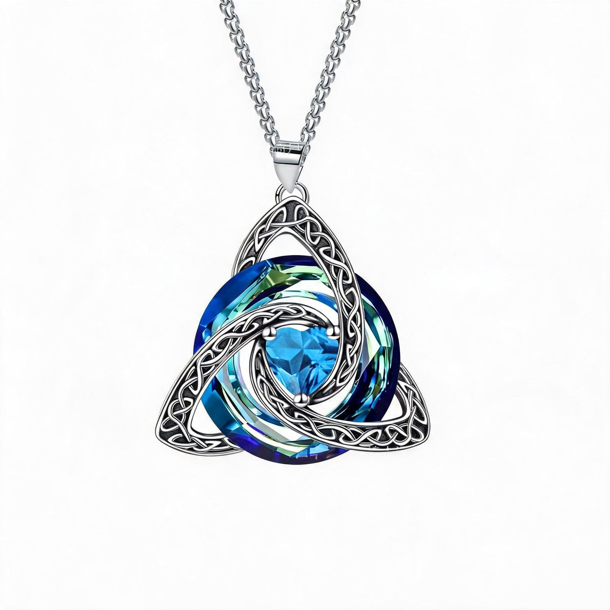 💎🔮 Necklace with Celtic Trinity knot and birthstone