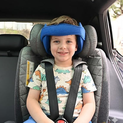 Kids Car Seat Head Support Strap, Soft Plush Adjustable Nap Support Band with Padded Side Cushions