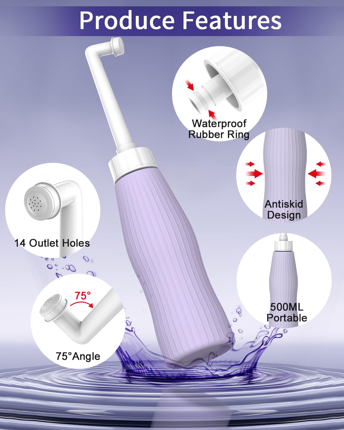 🔥Hot Sale 50% OFF🔥 Portable Perineal Rinse Spray Bottle, Cleanse After Toilet, Leak Proof Seat Bath, Perfect for Postpartum Care