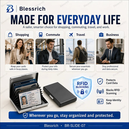 Ultra‐Slim RFID‐Blocking Stainless Steel Card Holder 🛡️ | Secure Pocket Card Case for Travel & Everyday Carry
