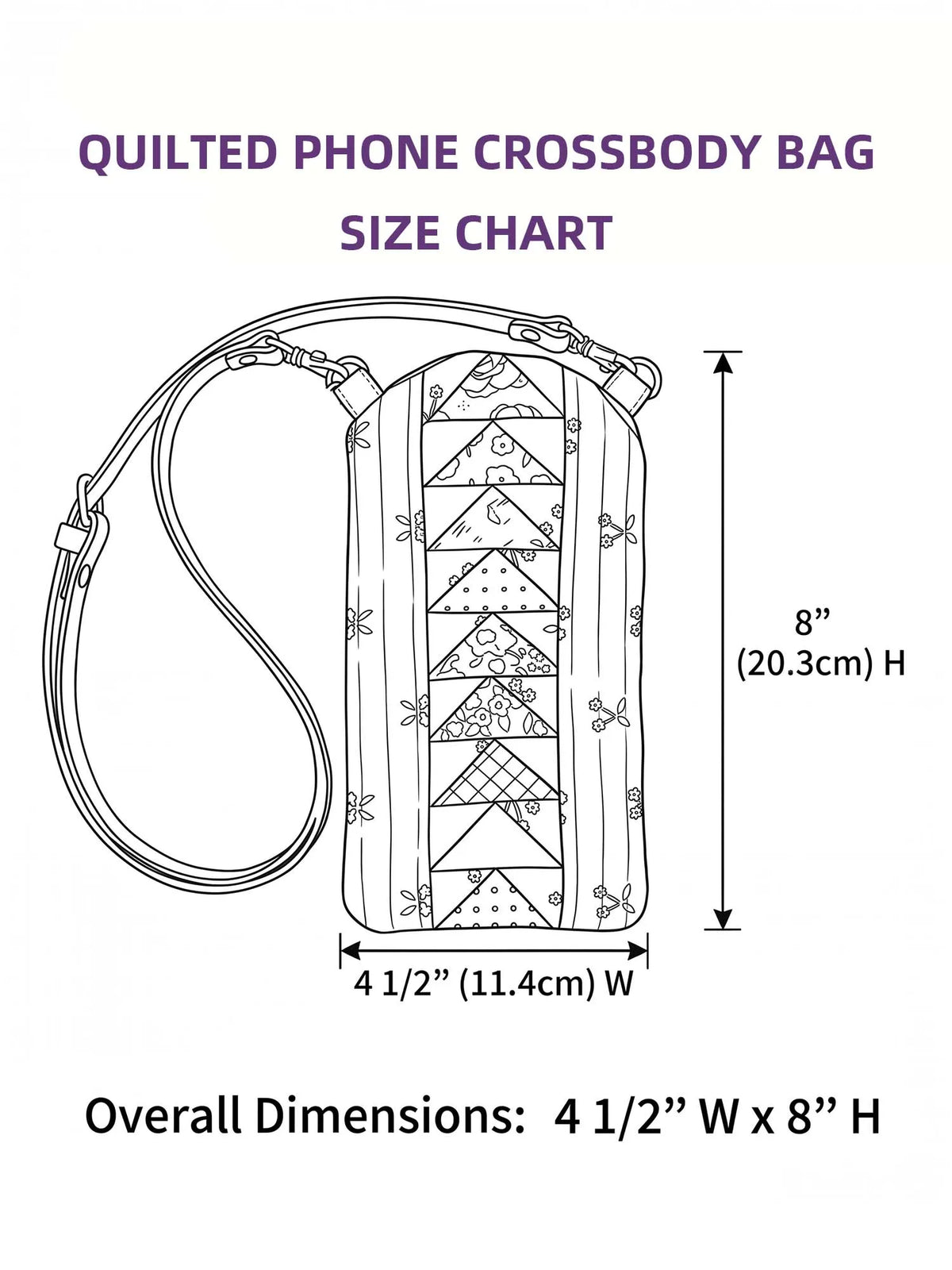 Horseshoe And Floral Wreath Quilted Slim Phone Crossbody Bag