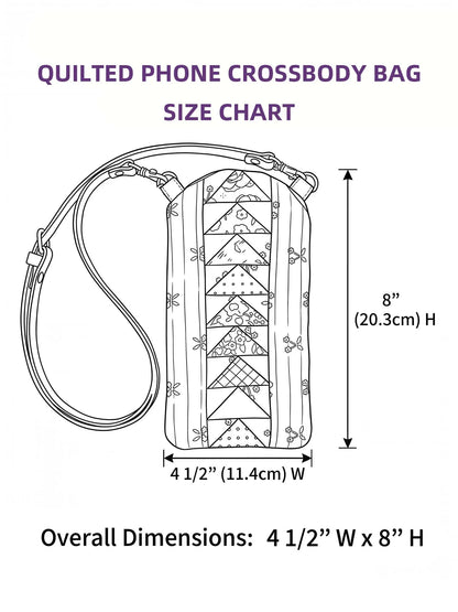 Horseshoe And Floral Wreath Quilted Slim Phone Crossbody Bag