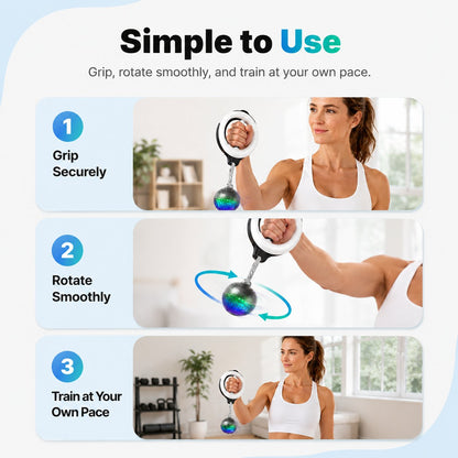 360° Rotating Wrist Strength Trainer – Portable Upper Body Fitness Exerciser