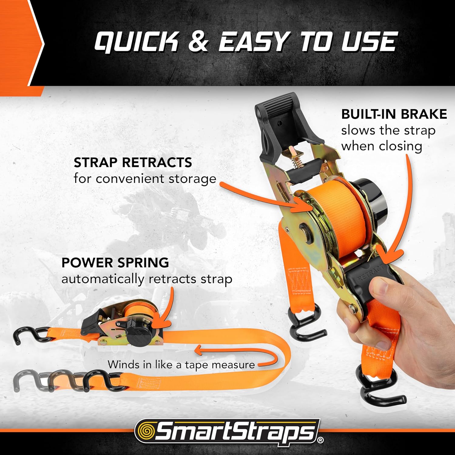 🎁 Limited Time – Upgraded 2025 Retractable Ratchet Strap (Perfect Gift for Men💙)