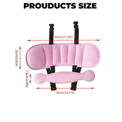 Kids Car Seat Head Support Strap, Soft Plush Adjustable Nap Support Band with Padded Side Cushions