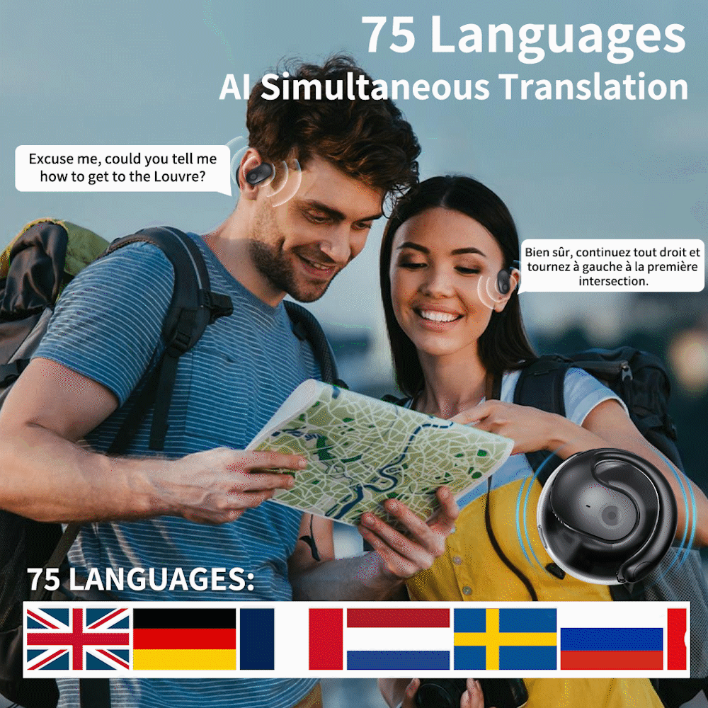 🏆#1 Best Seller ⏰69% OFF 💎AI Translation Wireless OWS Bluetooth5.4 Earphones (Fit iOS & Android)