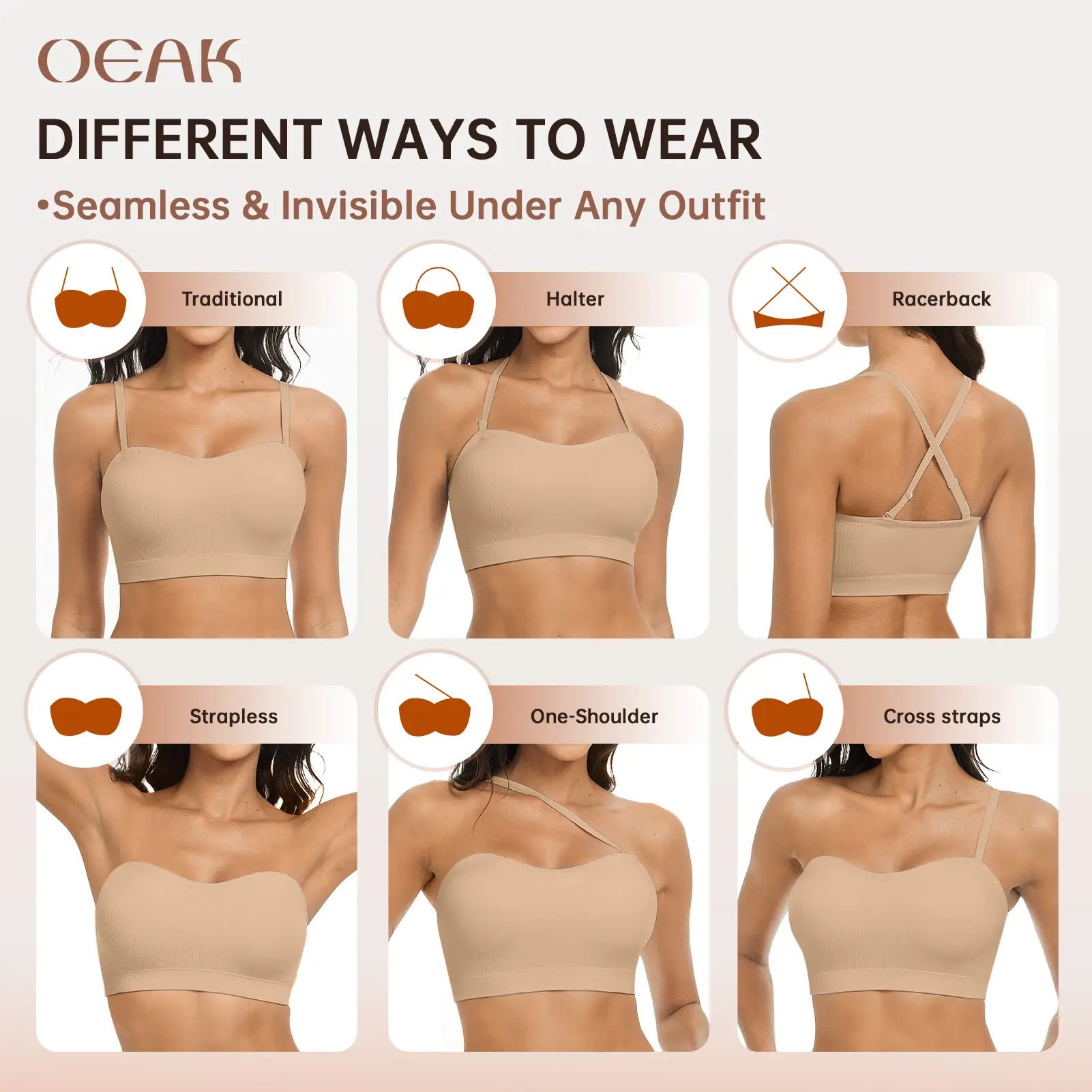 Women's Non-Slip Strapless Bra – Seamless Wireless Support