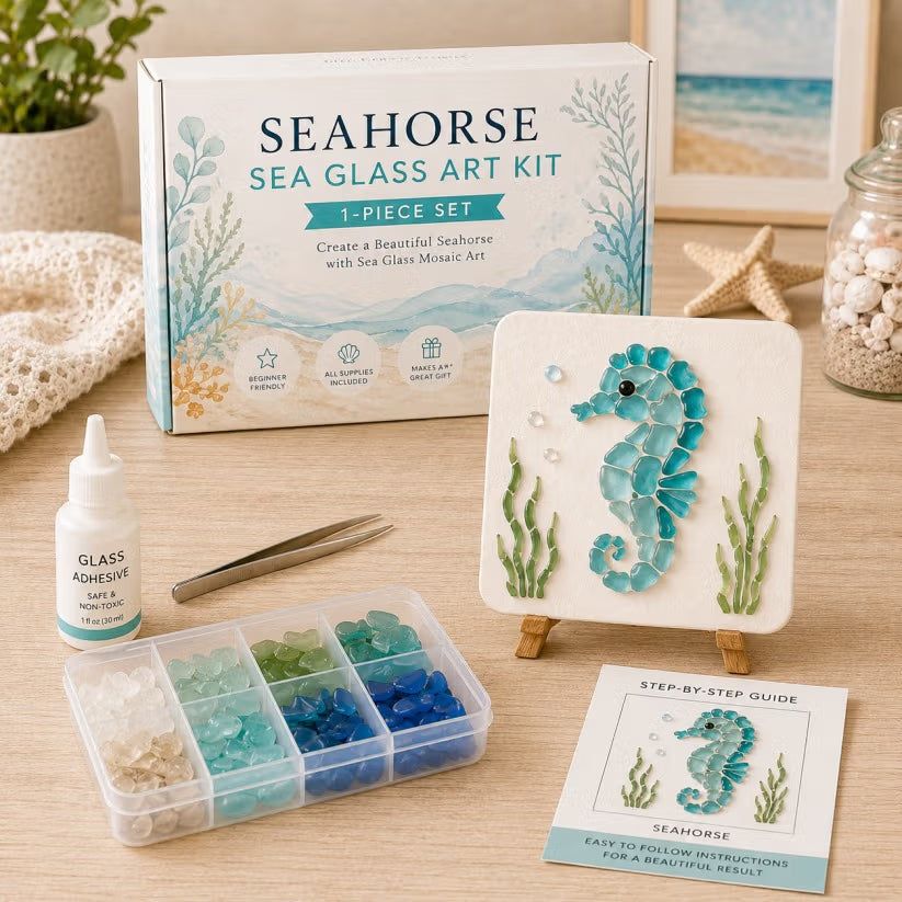 🔥Last Day 50% OFF - 🌊 DIY Sea Glass Mosaic Art Kit – Create Beautiful Ocean-Inspired Artwork with Colorful Glass Pieces, Coastal Home Decor & Creative Handmade Gift